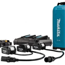 Makita Accessoires Lot De Batterie 191C50-5 PDC01 Station De Batterie 18 V à Montage Arrière Comprend 4 X BL1850B Et Un Chargeur Rapide Duo