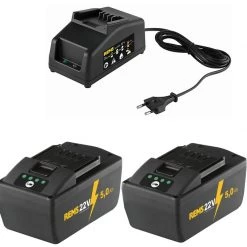 Rems Lot De Batterie 571591 Power-Pack 22V 5.0Ah Li-Ion 2 X Batterie + Chargeur