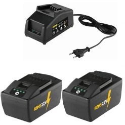 Rems Lot De Batterie 571592 Power-Pack 22V 9.0Ah Li-Ion 2 X Batterie + Chargeur