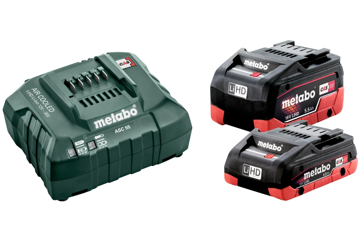 Metabo Accessoires Lot De Batterie 685160000 Pack Batterie 1 X 18V LiHD 4.0Ah + 1 X 18V LiHD 5.5Ah + 1 X Chargeur ASC 55 1 Metabo Accessoires Lot De Batterie 685160000 Pack Batterie 1 X 18V LiHD 4.0Ah + 1 X 18V LiHD 5.5Ah + 1 X Chargeur ASC 55