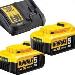 DeWalt Accessoires Lot De Batterie DCB115P2 18V Démarreur (2x 5.0Ah Accu) + Multilader XR