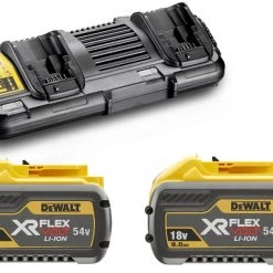 DeWalt Accessoires Lot De Batterie DCB132X2-QW Kit De Démarrage FlexVolt - 2 X Batterie FlexVolt 54V 9.0Ah Li-Ion + Chargeur Double DCB132