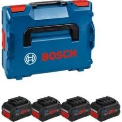 Bosch Bleu Accessoires Lot De Batterie Ensemble De Batteries Dans L-Boxx - 4 X Batterie ProCore 18V 5,5 Ah Li-ion 1600A02A2U