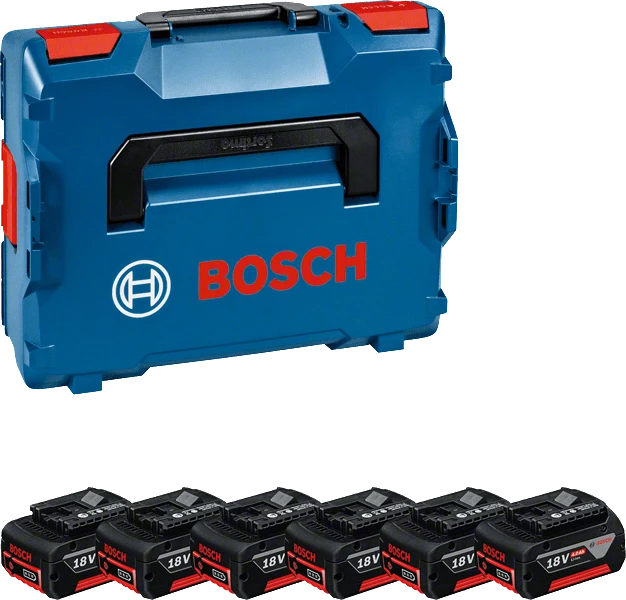 Bosch Bleu Accessoires Lot De Batterie Jeu De Batteries En L-Boxx - 6 X GBA 18V 4.0 Ah Li-ion 1600A02A2S 1 Bosch Bleu Accessoires Lot De Batterie Jeu De Batteries En L-Boxx - 6 X GBA 18V 4.0 Ah Li-ion 1600A02A2S