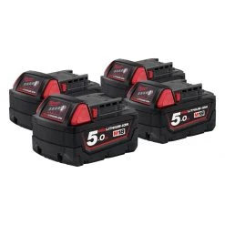 Milwaukee Accessoires Lot De Batterie M18 B5 4-pack 4 X Batterie 18 Volt 5.0Ah Li-Ion