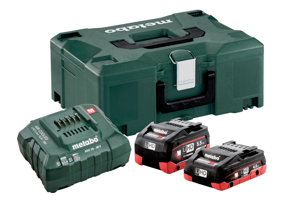 Metabo Accessoires Lot De Batterie Pack Batterie 1 X 18V LiHD 4.0Ah + 1 X 18V LiHD 5.5Ah + 1 X Chargeur ASC 30-36V 685136000 1 Metabo Accessoires Lot De Batterie Pack Batterie 1 X 18V LiHD 4.0Ah + 1 X 18V LiHD 5.5Ah + 1 X Chargeur ASC 30-36V 685136000