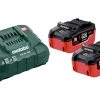 Metabo Accessoires Lot De Batterie Pack Batterie 2 X 18V LiHD 5,5Ah + 1 X Chargeur ASC 145 685122000