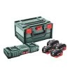 Metabo Accessoires Lot De Batterie Pack Batterie 4 X 18V LiHD 10.0Ah + Chargeur ASC 145 DUO Dans MetaBox 685143000