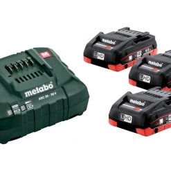 Metabo Accessoires Lot De Batterie Sets De Batteries 3 X 18V LiHD 4.0Ah + 1 X Chargeur ASC 30-36 V 685132000