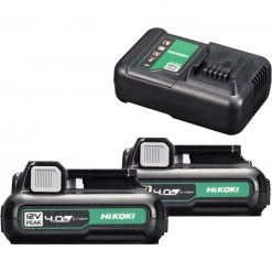 HIKOKI Accessoires Lot De Batterie UC12SLWFZ POWERPACK - Chargeur UC12SL + 2 Batteries 12V 4.0Ah